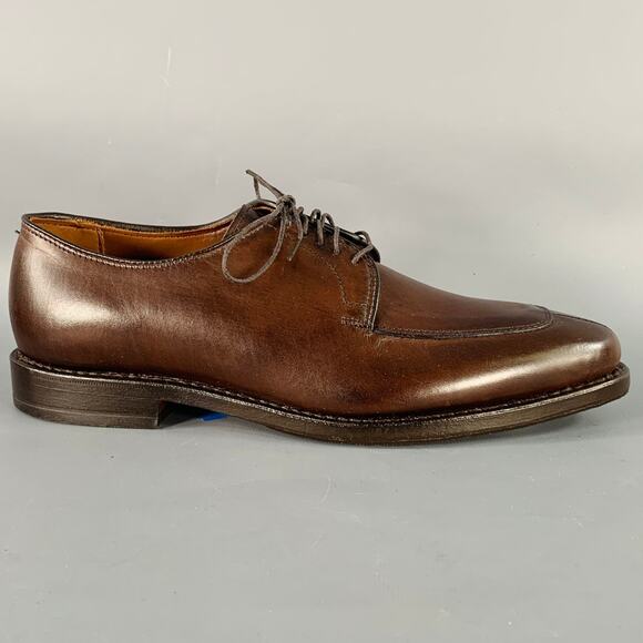 ALLEN EDMONDS Size 7 Delray Brown Leather Split Toe Derby Lace-Up Shoes